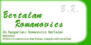 bertalan romanovics business card